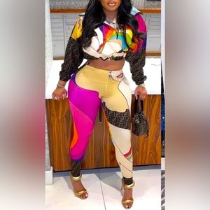 COLORFUL CROP TOP 2 PC